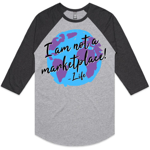 'I Am Not A Marketplace!' - AS Colour Raglan Tee Thumbnail